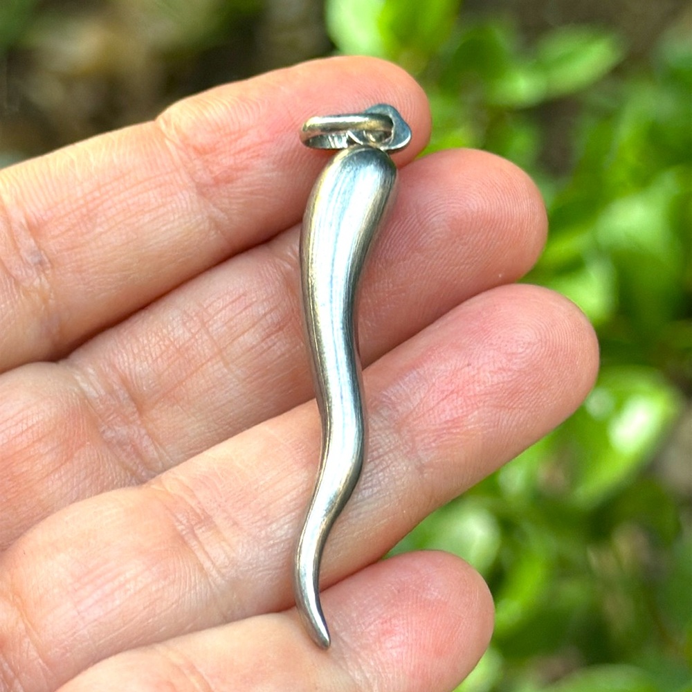 Silver Chili Pepper Pendant